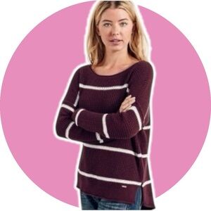 Hollister // Burgundy Striped Sweater
